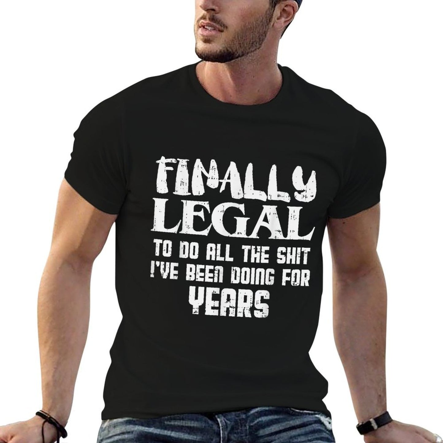Finally Legal 21st Birthday Funny 21 Year Old Gift Men Women Eco-friendly Material T-Shirt