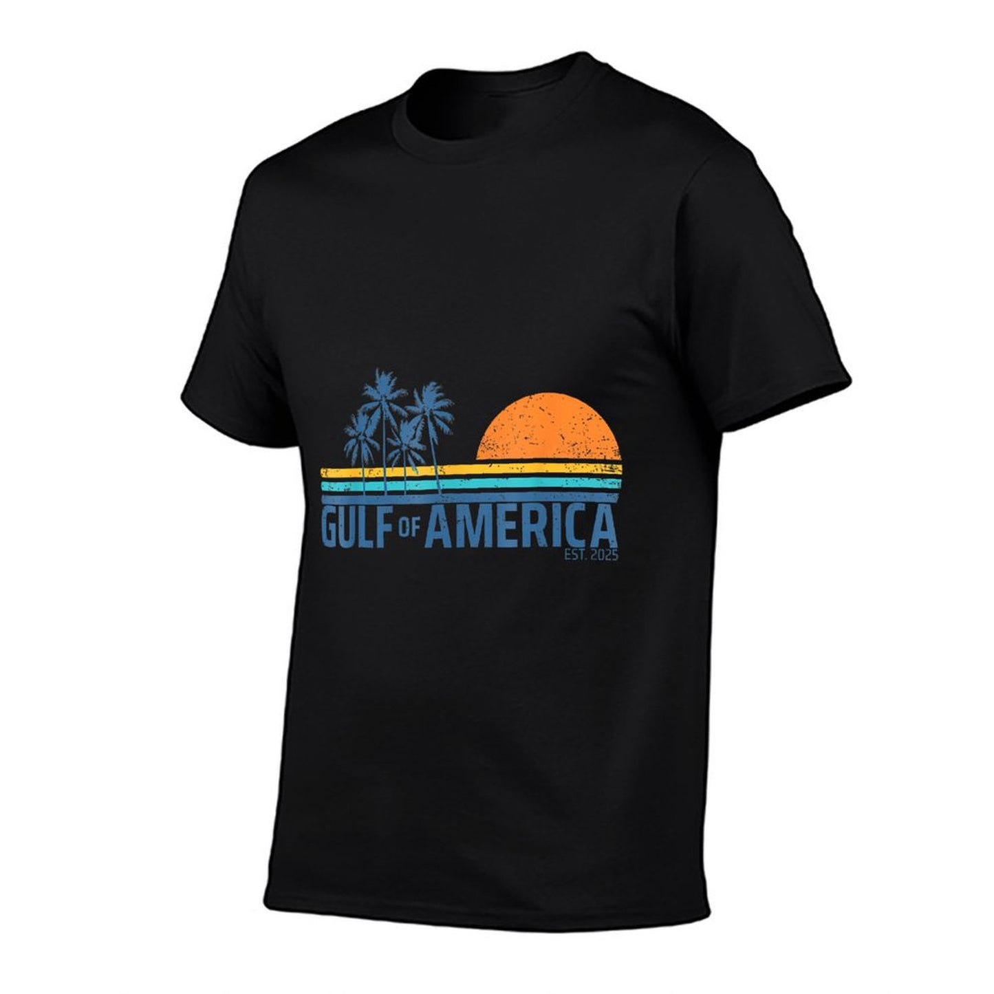 Retro Gulf Of Usa America 2025 American Flag Gulf Of Mexico Versatile T-Shirt