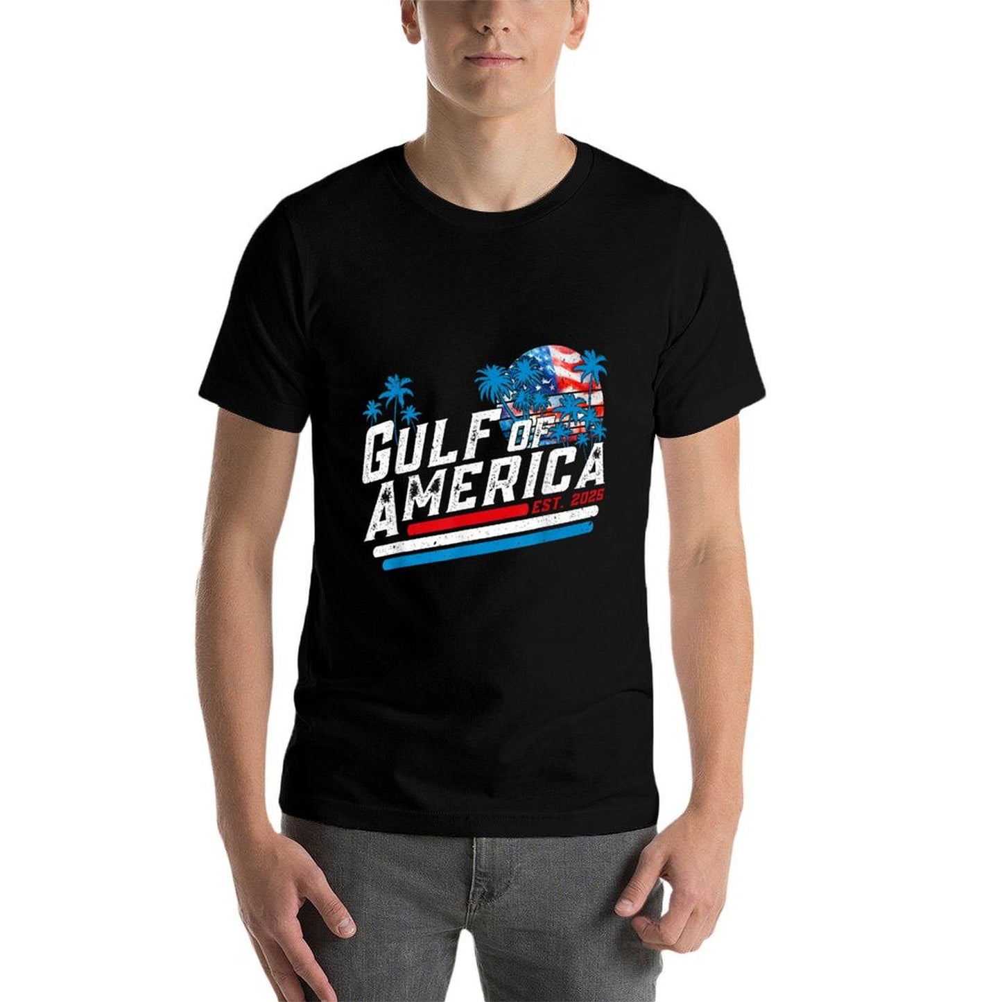 Retro Gulf Of USA America Est 2025 American Gulf Mexico Relaxed-fit T-Shirt