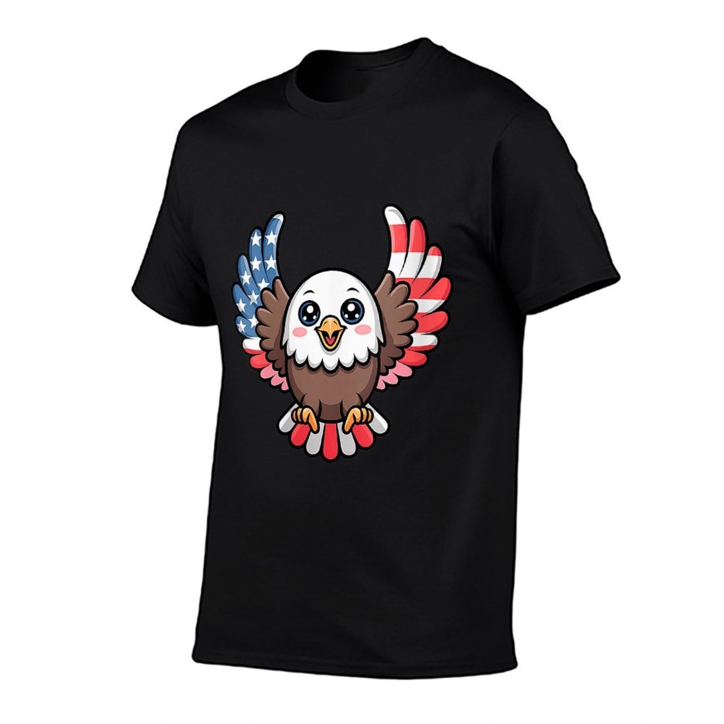 Womens Cute Bald Eagle Kawaii USA Wings 4th of July Kids Comfortable T-Shirt