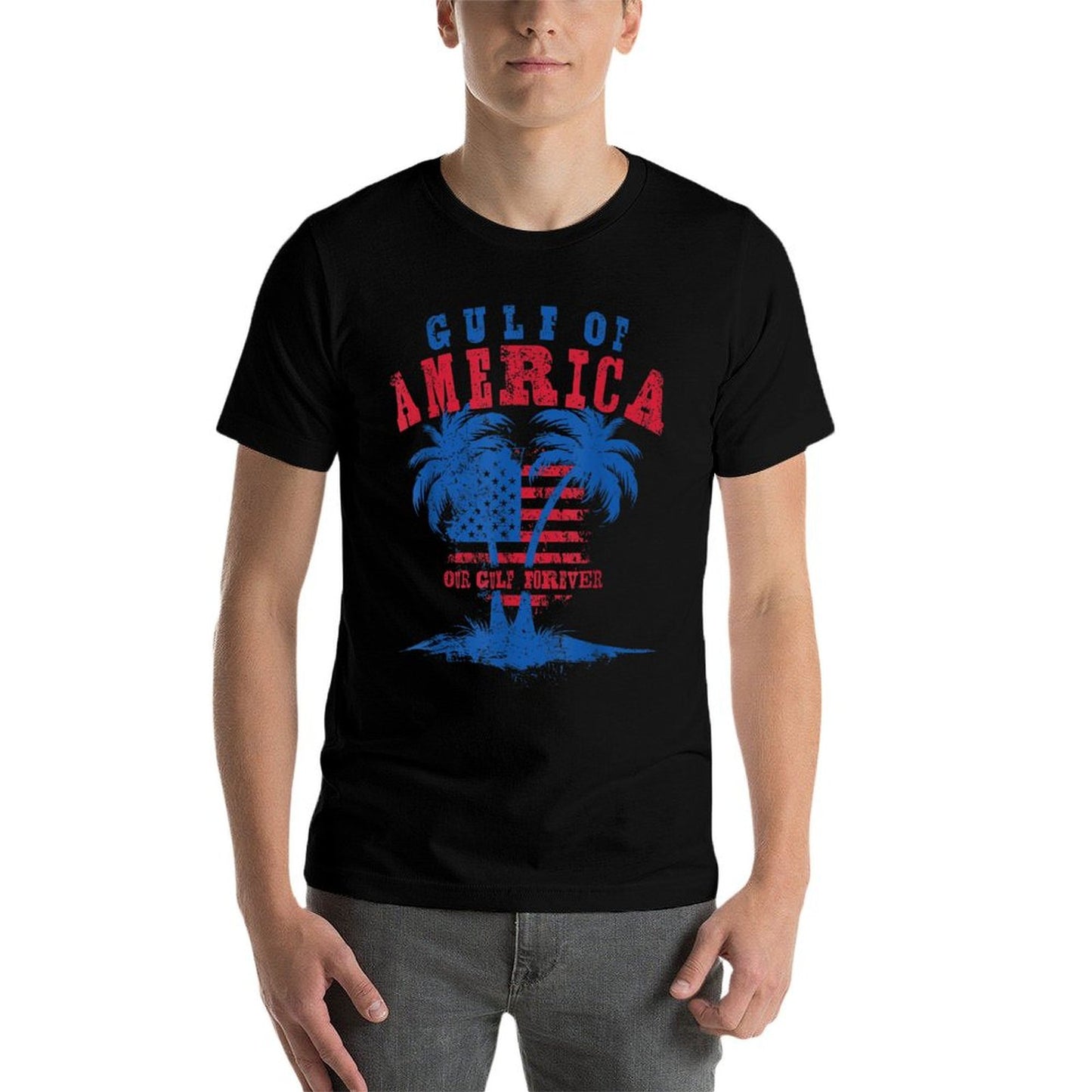 Gulf US America Patriotic Tagless Design T-Shirt