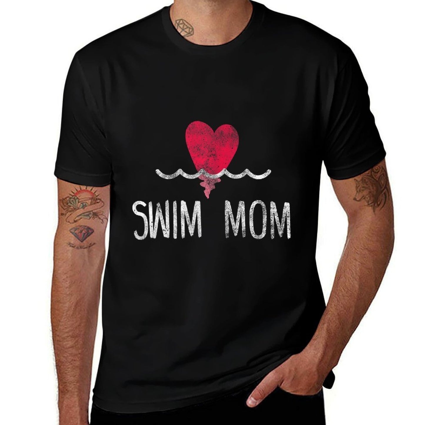 Womens Vintage Swim Mom - Swimming Family Swimmer Eco-friendly Material T-Shirt