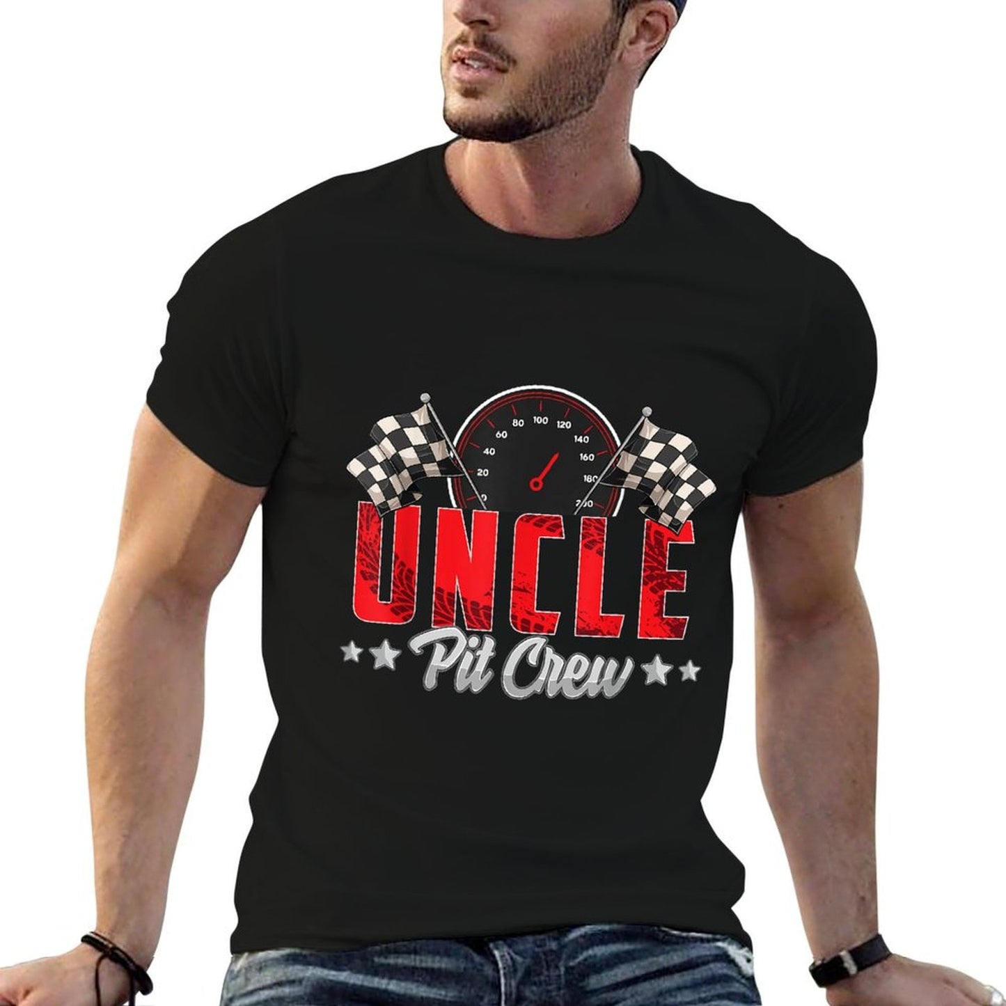 Race Car Birthday Party Racing Family Uncle Pit Crew Lightweight T-Shirt