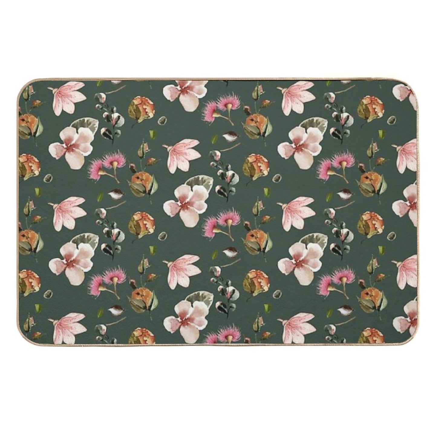 Vintage Floral Pattern Dirt-Trapping Bath Mat