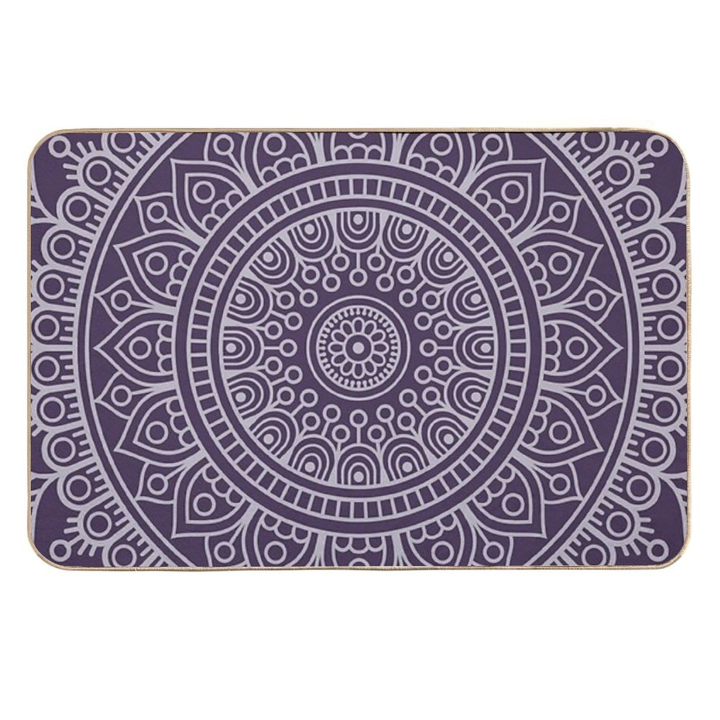 Mandala Boho Purple Dirt-Trapping Bath Mat