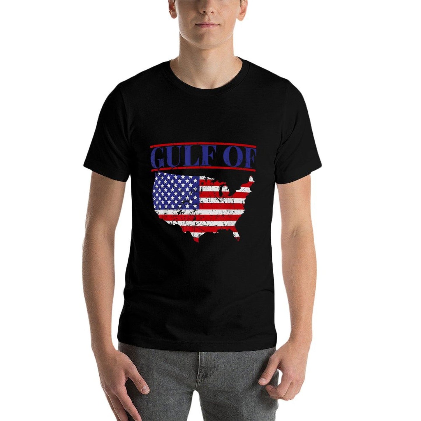 Gulf of USA America Funny USA Flag Easy-care T-Shirt