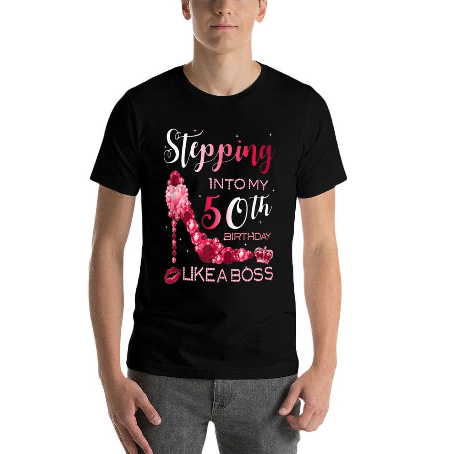 50th Birthday Womens Ruby Birthstone July Gift Vintage-inspired T-Shirt