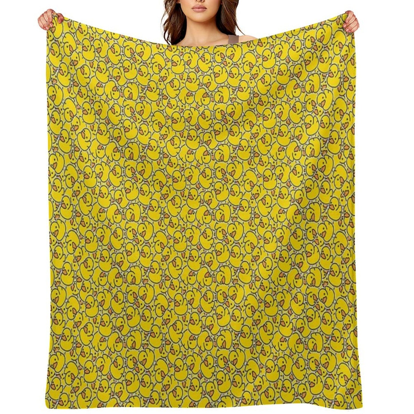 Yellow Classic Rubber Duck Versatility Throw Blanket