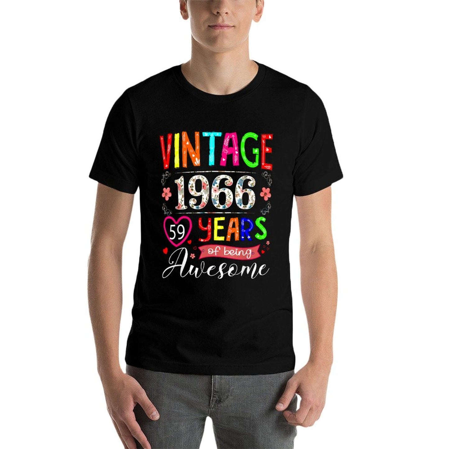 59 Year Old Vintage 1966 Floral 59th Birthday Girl Women Breathable T-Shirt