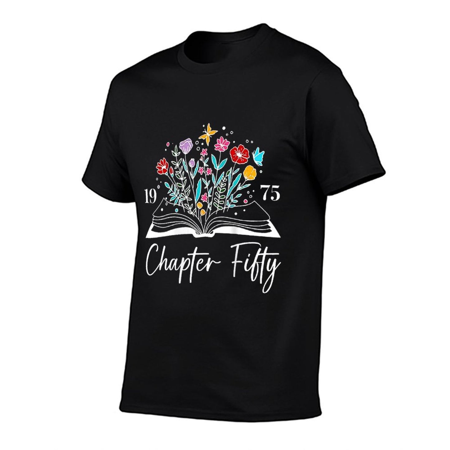 Womens 1975 Chapter Fifty 50th Birthday Books Themed 50 Year Old Polyester Blend T-Shirt