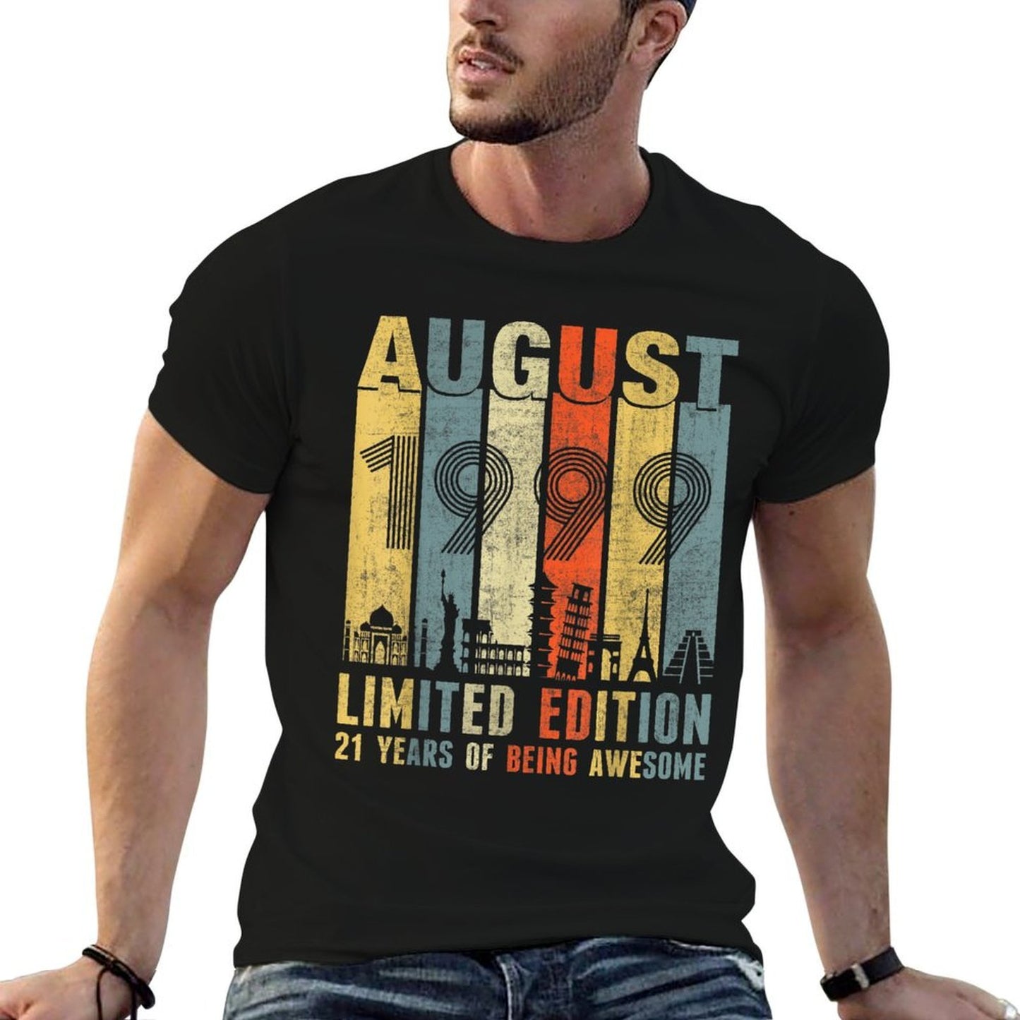 August 1999 Vintage Funny 21st Birthday Gift Easy-care T-Shirt