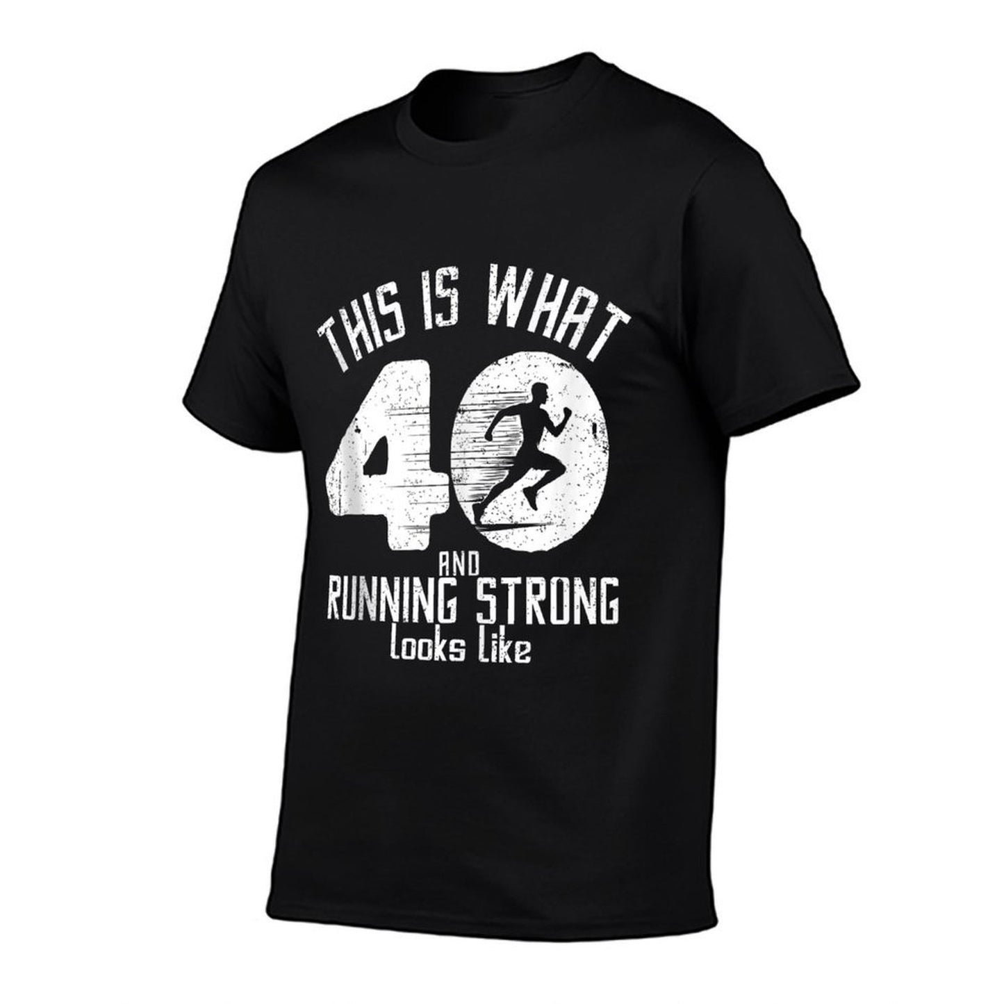 Funny Running 40th Birthday 40 Years Old I Love Running, Run Ribbed Collar T-Shirt
