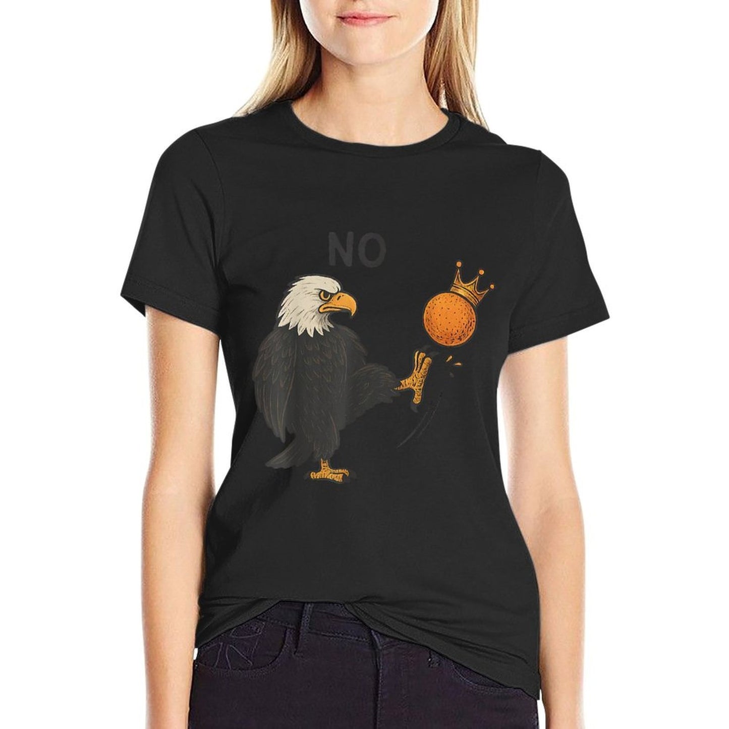 Funny No Kings In America Men Women High-quality Stitching T-Shirt