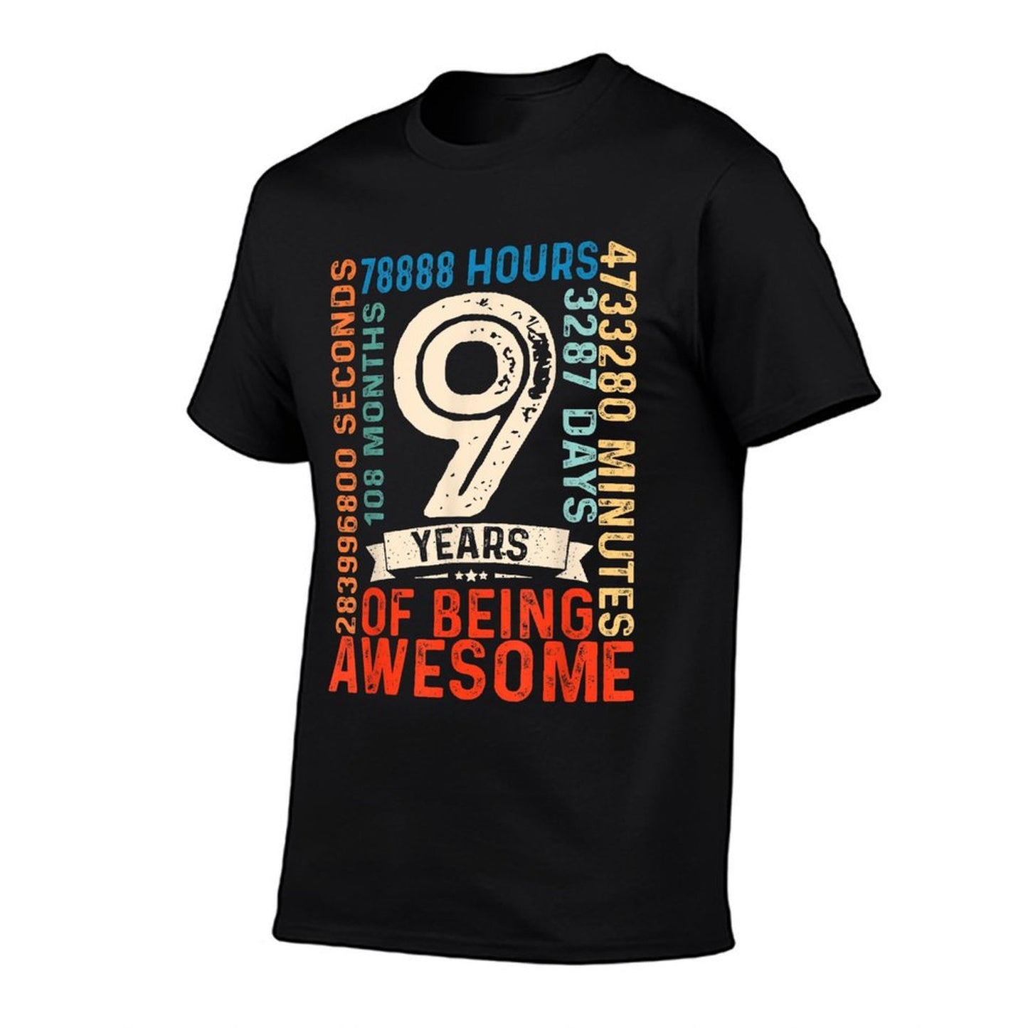 Nine 9yr Vintage 9th Birthday 9 Years Old Retro 108 Months Classic T-Shirt