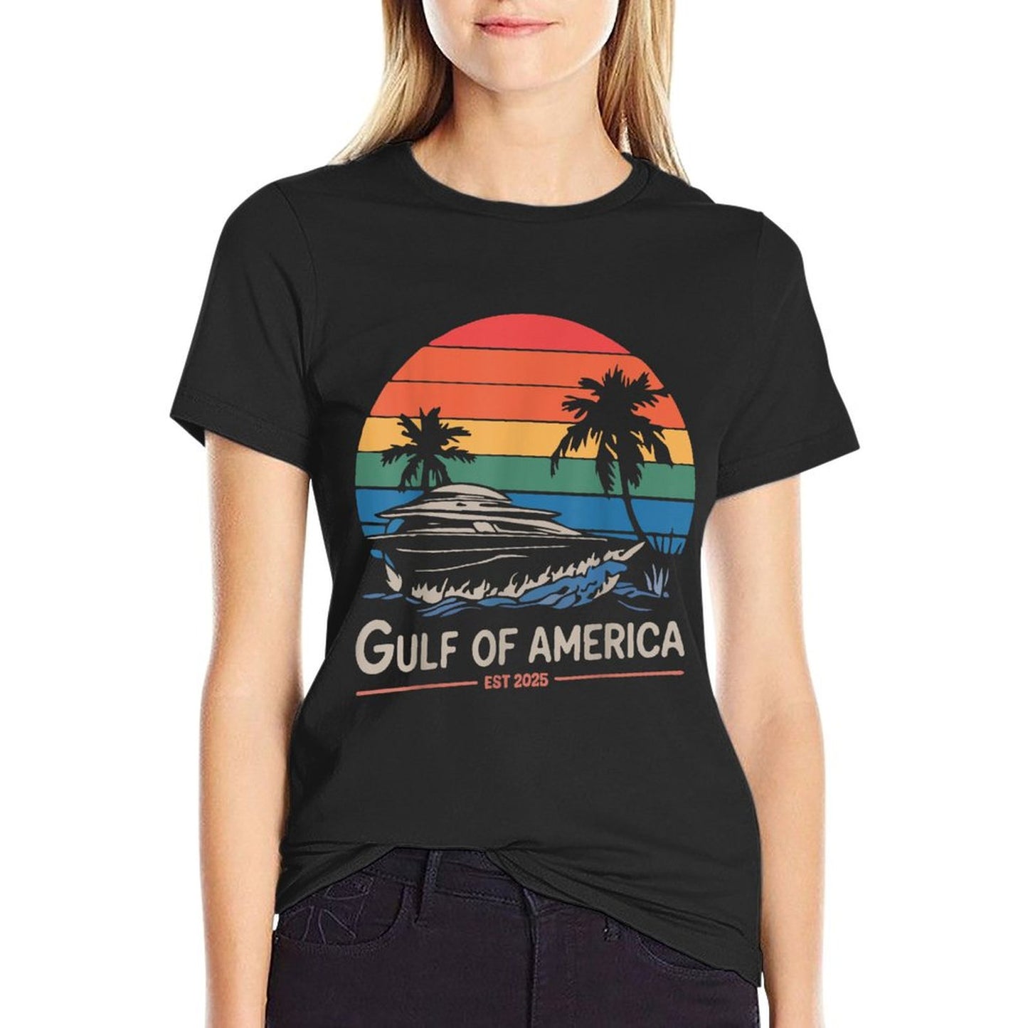 Gulf of US America 2025 Retro Vintage Versatile T-Shirt