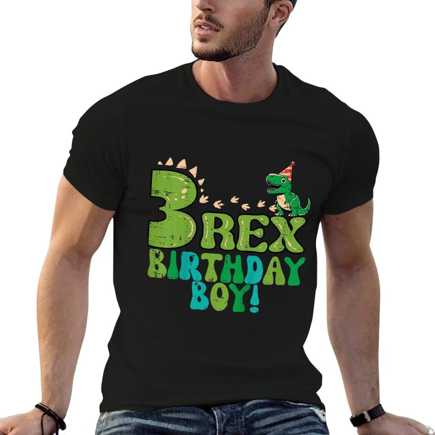 Kids 3 Rex Birthday Boy Dino 3rd Year Old Bday Party Boys Kids Odor-resistant T-Shirt