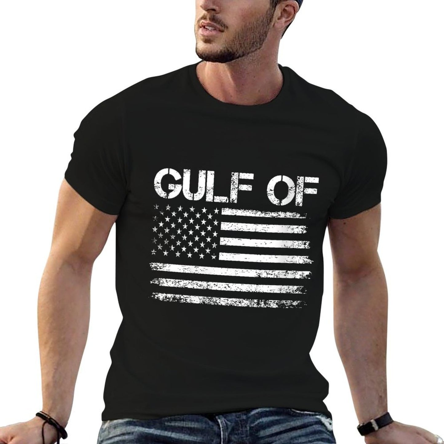 Womens Gulf of United States of America Funny Land Politics Quote Heathered Texture T-Shirt