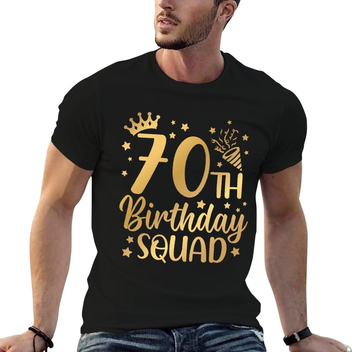 70th Birthday Squad 70 Years Old Birthday Party Group Women Trendy Pattern T-Shirt