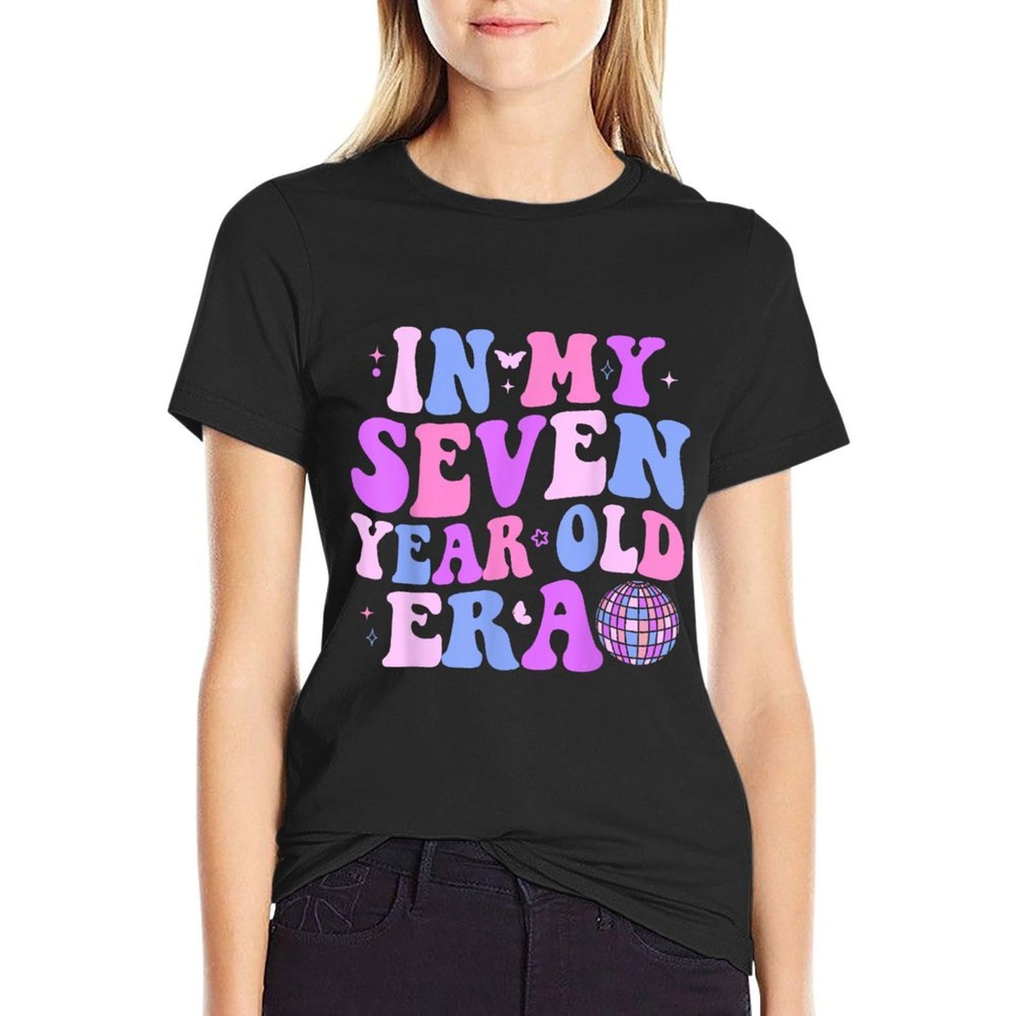 In My Seven Year Old Era Girls Boys 7th Birthday Year Old Comfortable T-Shirt
