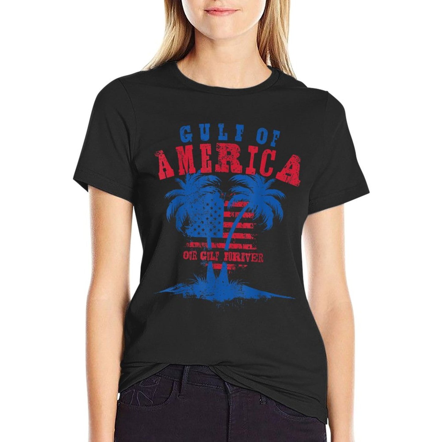 Gulf US America Patriotic Tagless Design T-Shirt