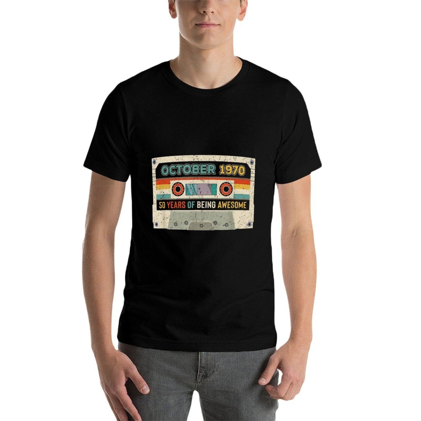 50th Birthday Cassette Awesome October 1970 50 Years Old Moisture-wicking T-Shirt