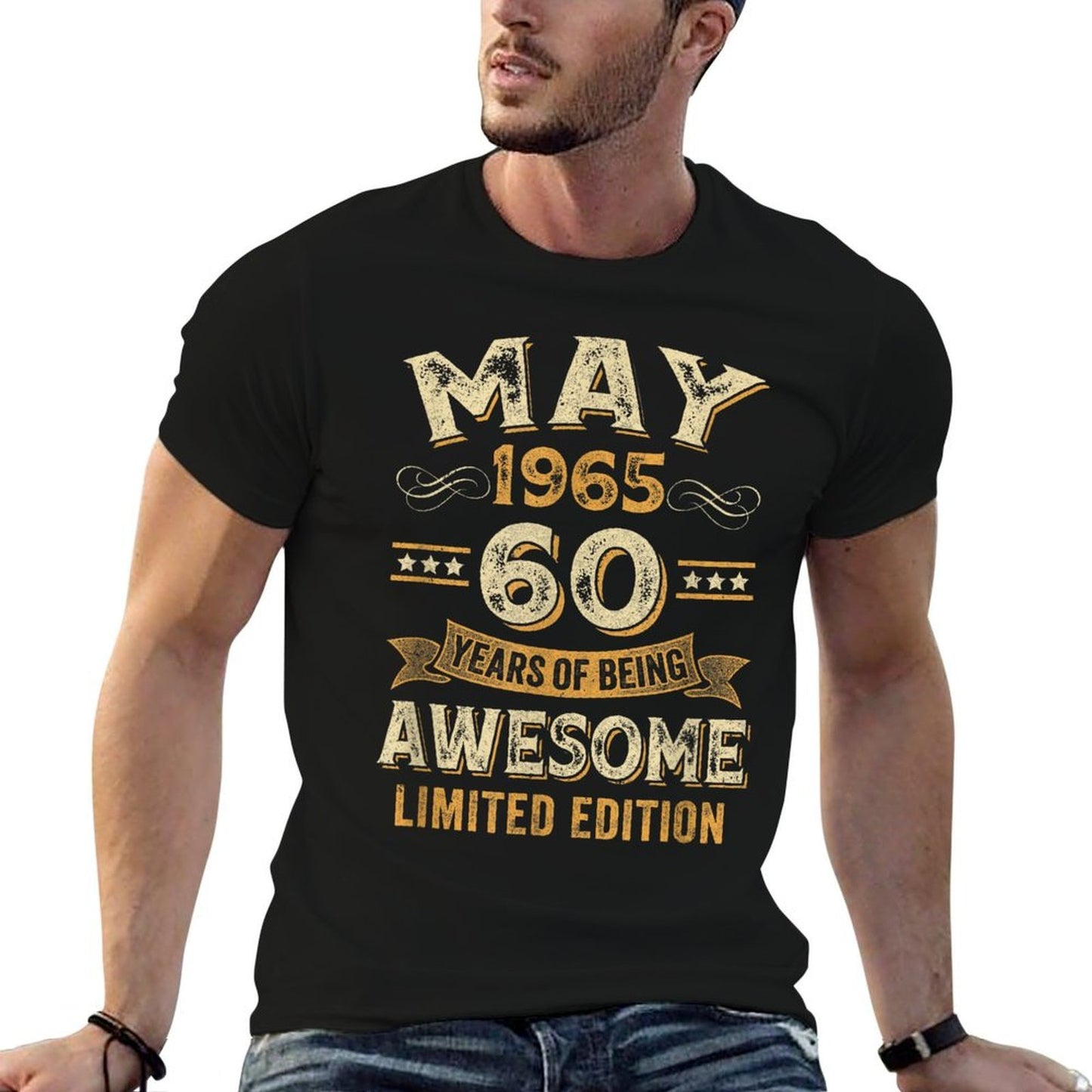 60 Years Awesome Vintage May 1965 60Th Birthday Summer-ready Fabric T-Shirt