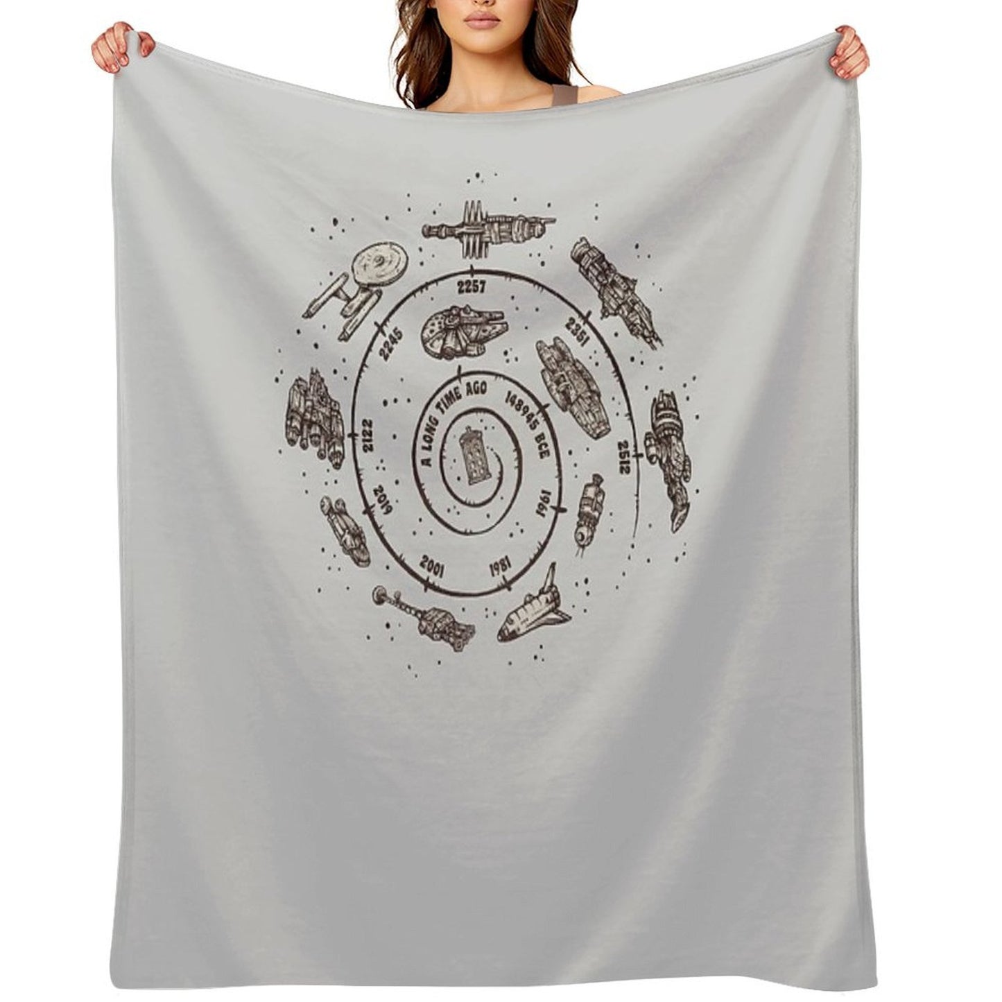 Timeline Shrink-resistant Throw Blanket