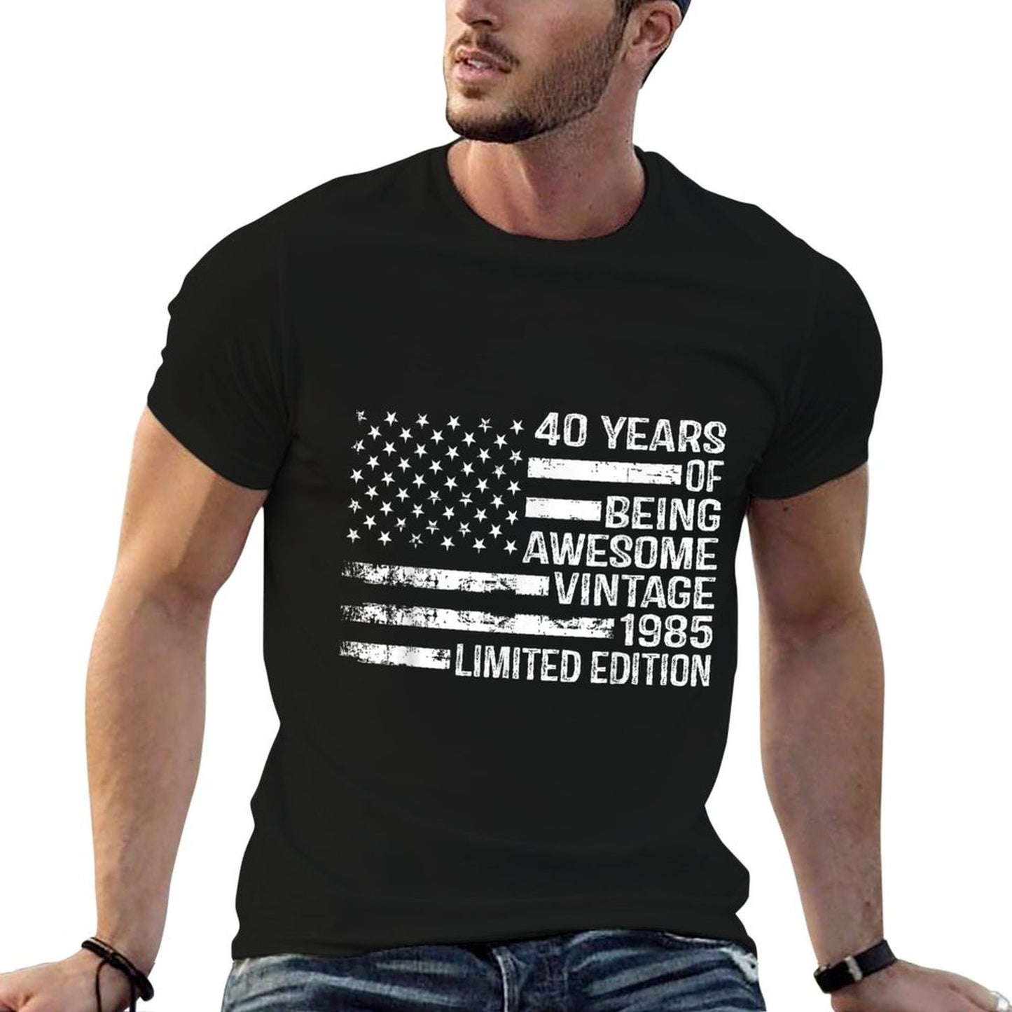 40 Years Old Birthday Vintage American 40th Birthday Easy-care T-Shirt