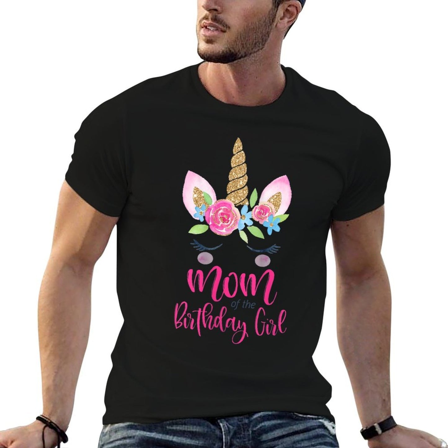 Womens Unicorn Mom of The Birthday Girl Matching Party Group Theme Odor-resistant T-Shirt