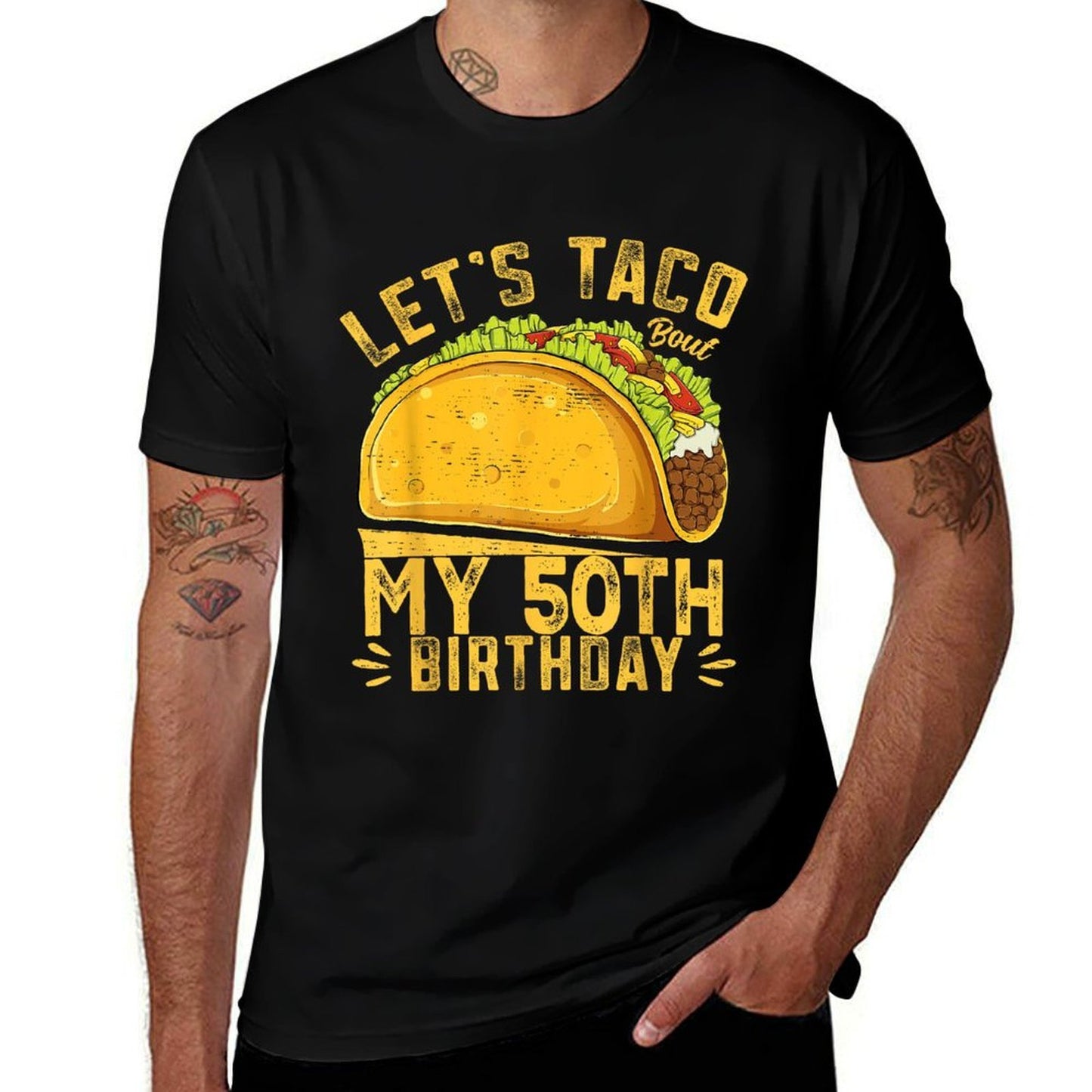 Funny 50 Year Old Let's Taco Bout My 50th Birthday Eco-friendly Material T-Shirt