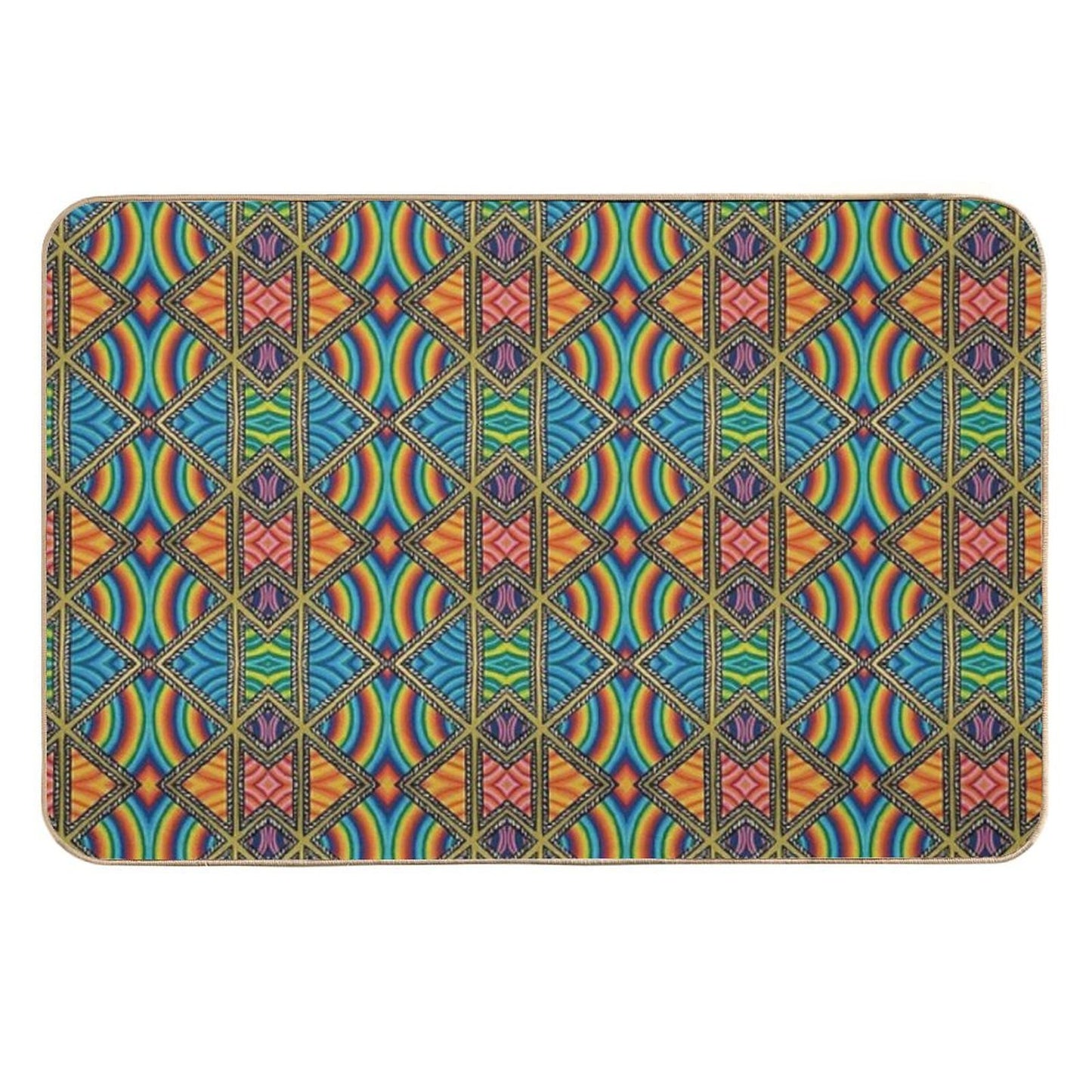 Technicolor Kaleidoscope Easy To Clean Bath Mat