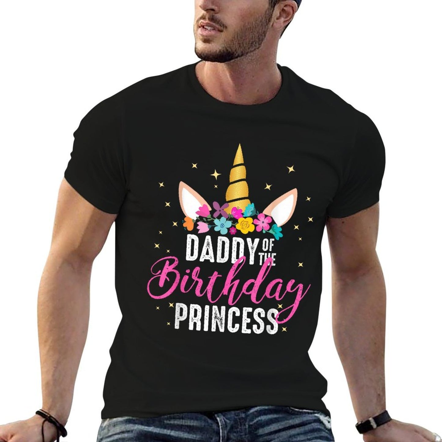Daddy Of The Birthday Princess Father Girl Unicorn Birthday Quick-drying T-Shirt