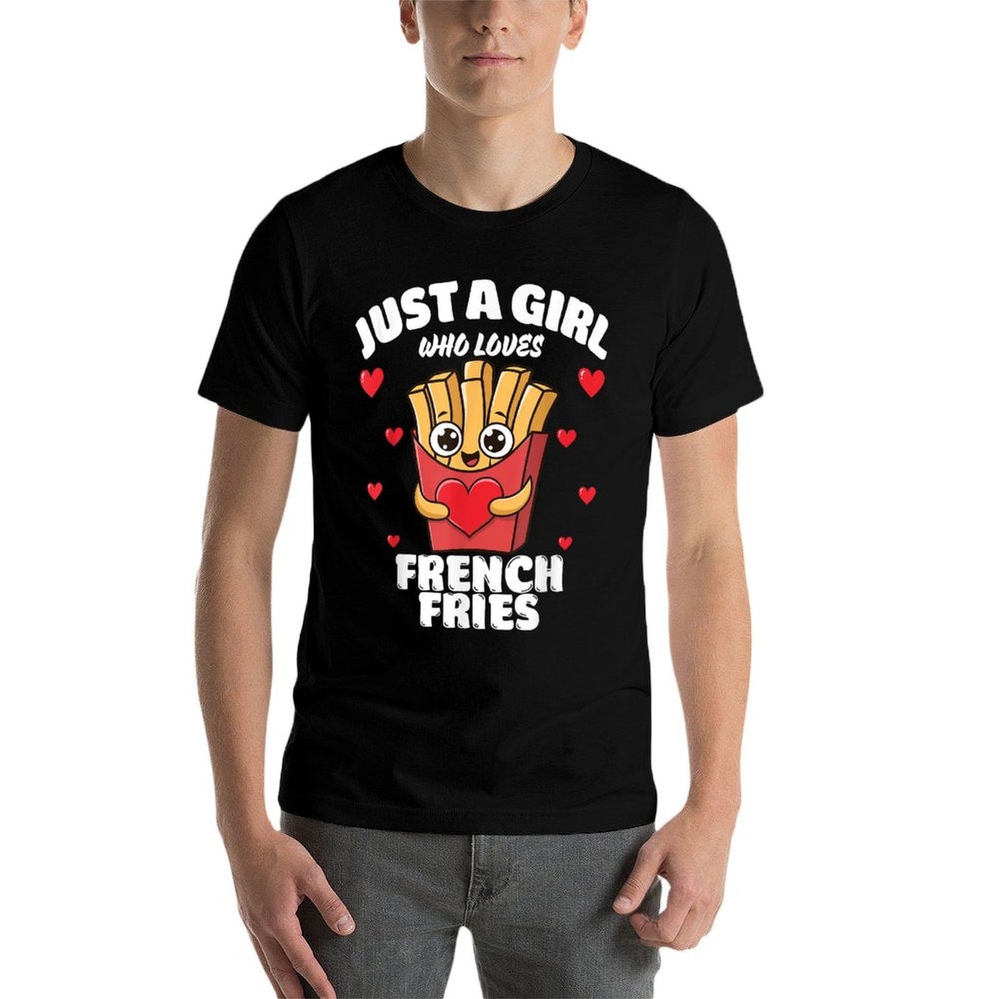 Just A Girl Who Loves French Fries, French Fries Lover Summer-ready Fabric T-Shirt