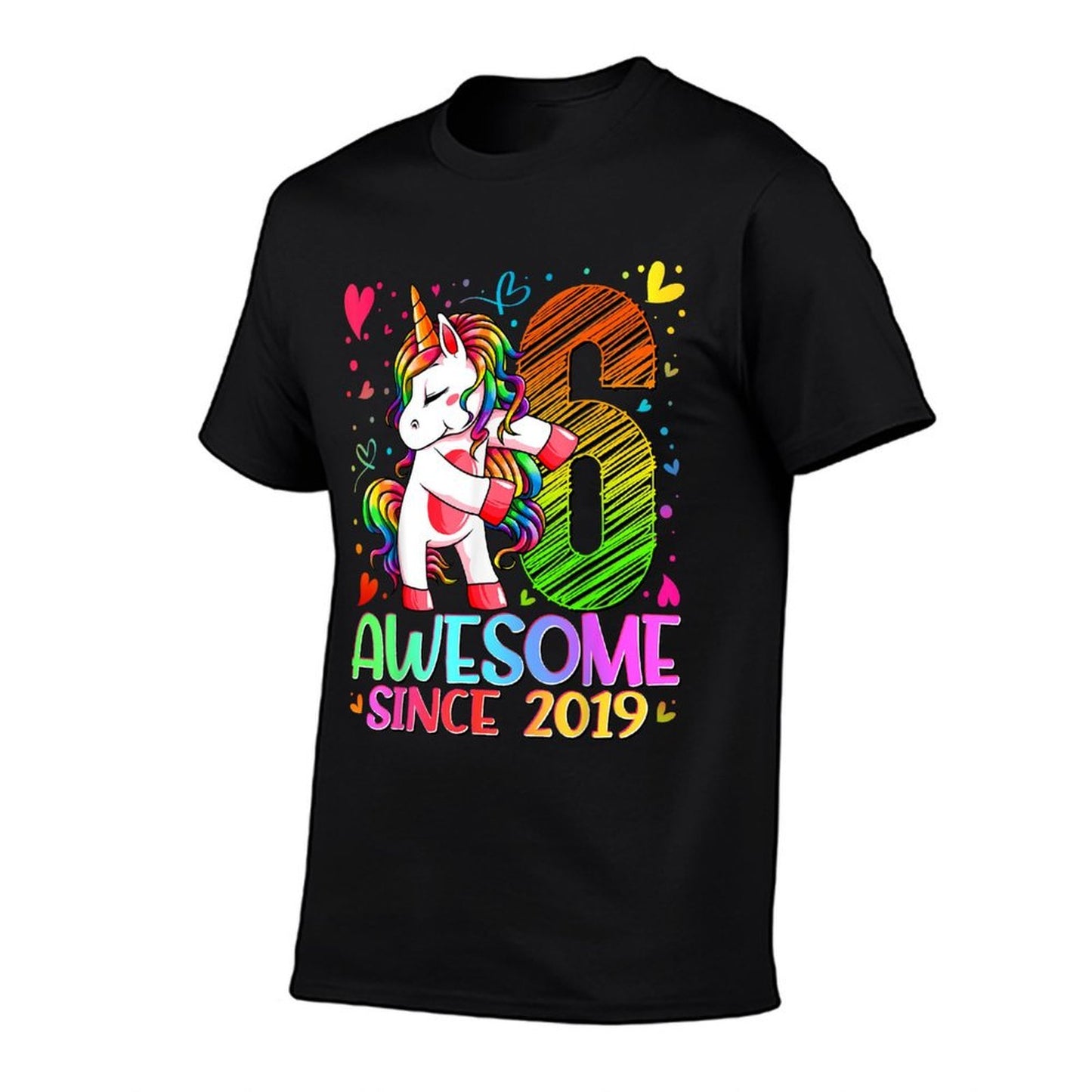 6 Year Old Unicorn Gifts For Girls 6th Birthday Girl Party Oversized Silhouette T-Shirt