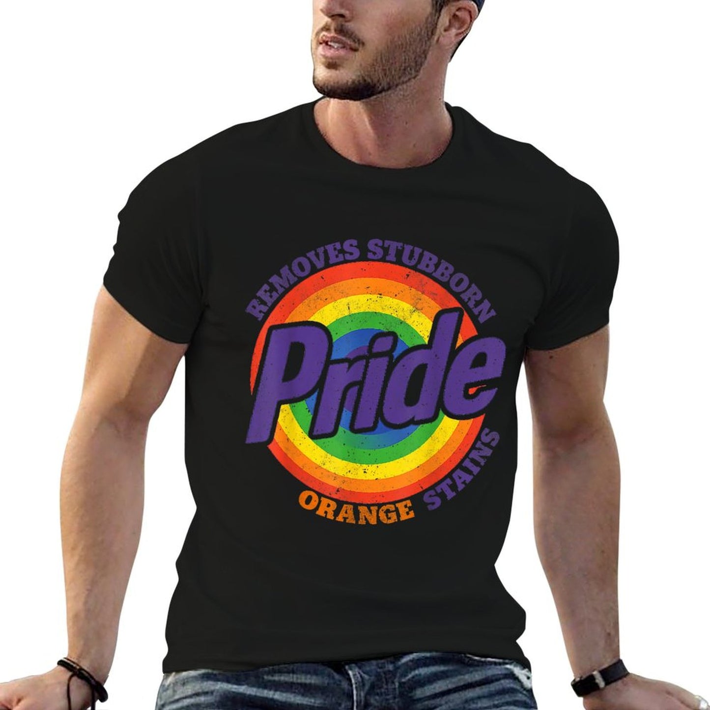 Pride Removes Stubborn Orange Stains Pride Month LGBTQ Retro Breathable T-Shirt