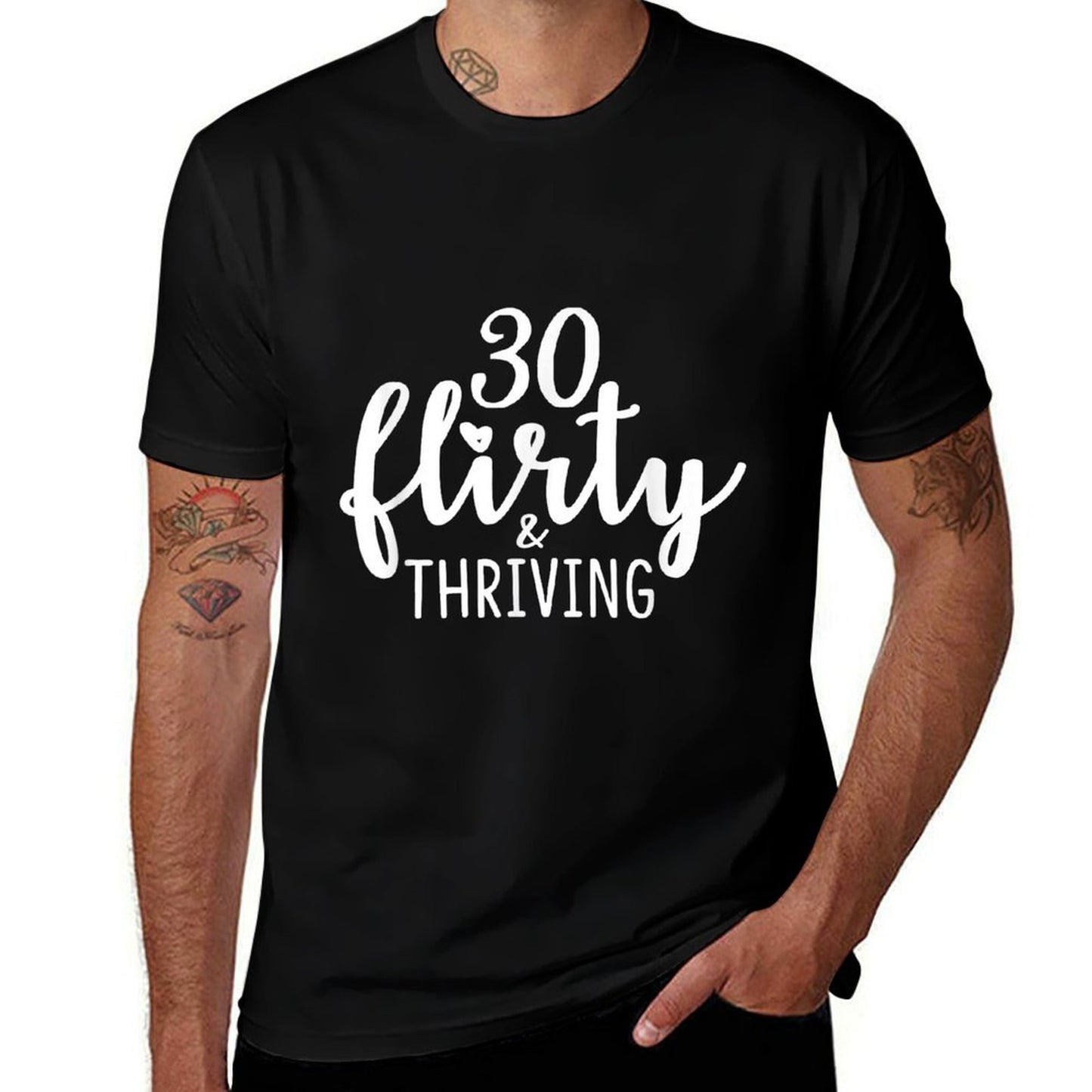 30 Thirty Flirty & Thriving 30th Birthday for Her Polyester Blend T-Shirt