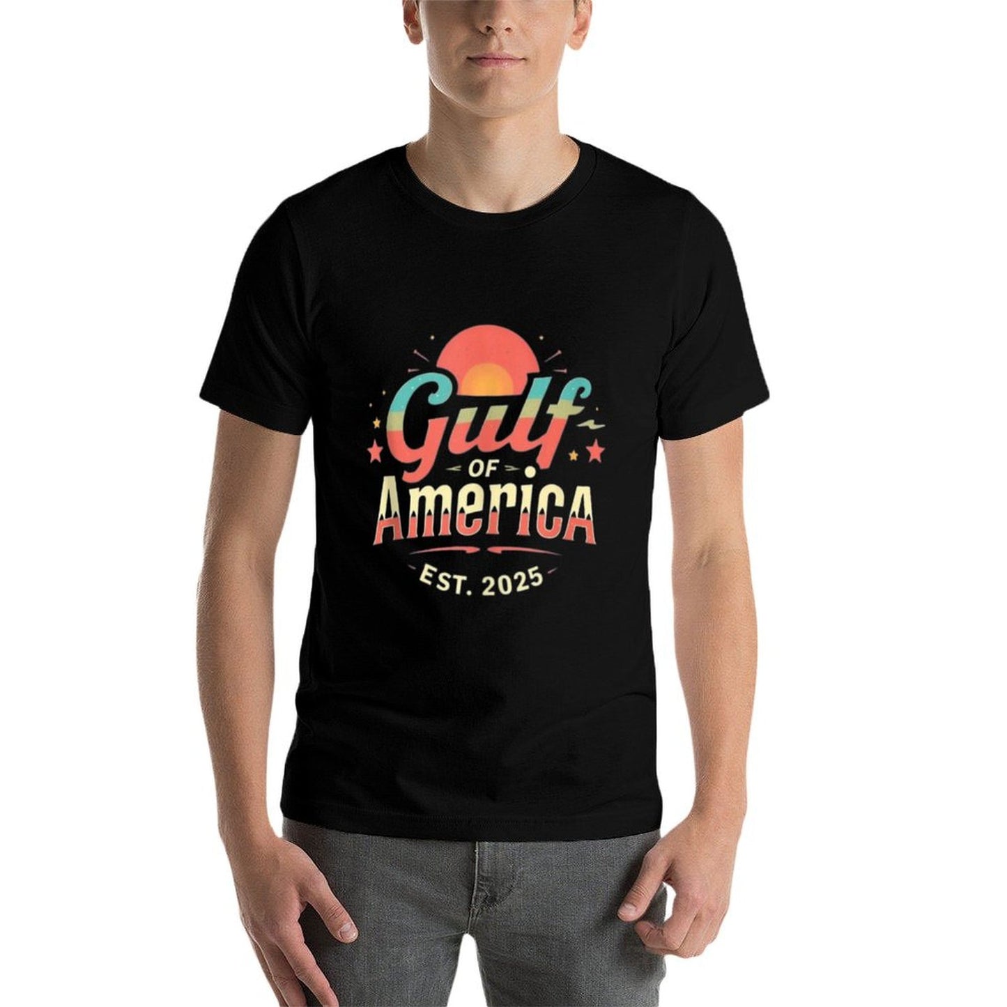 Gulf of USA America Est 2025 Vintage Retro American Gulf US Slim-fit Cut T-Shirt
