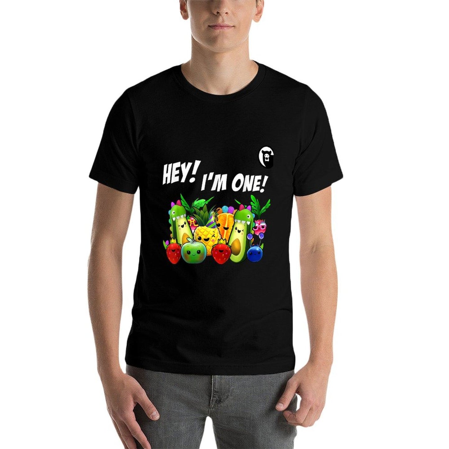 Hey I'm One Birthday Boy Funny Fruit Birthday Hey Bear Eco-friendly Material T-Shirt