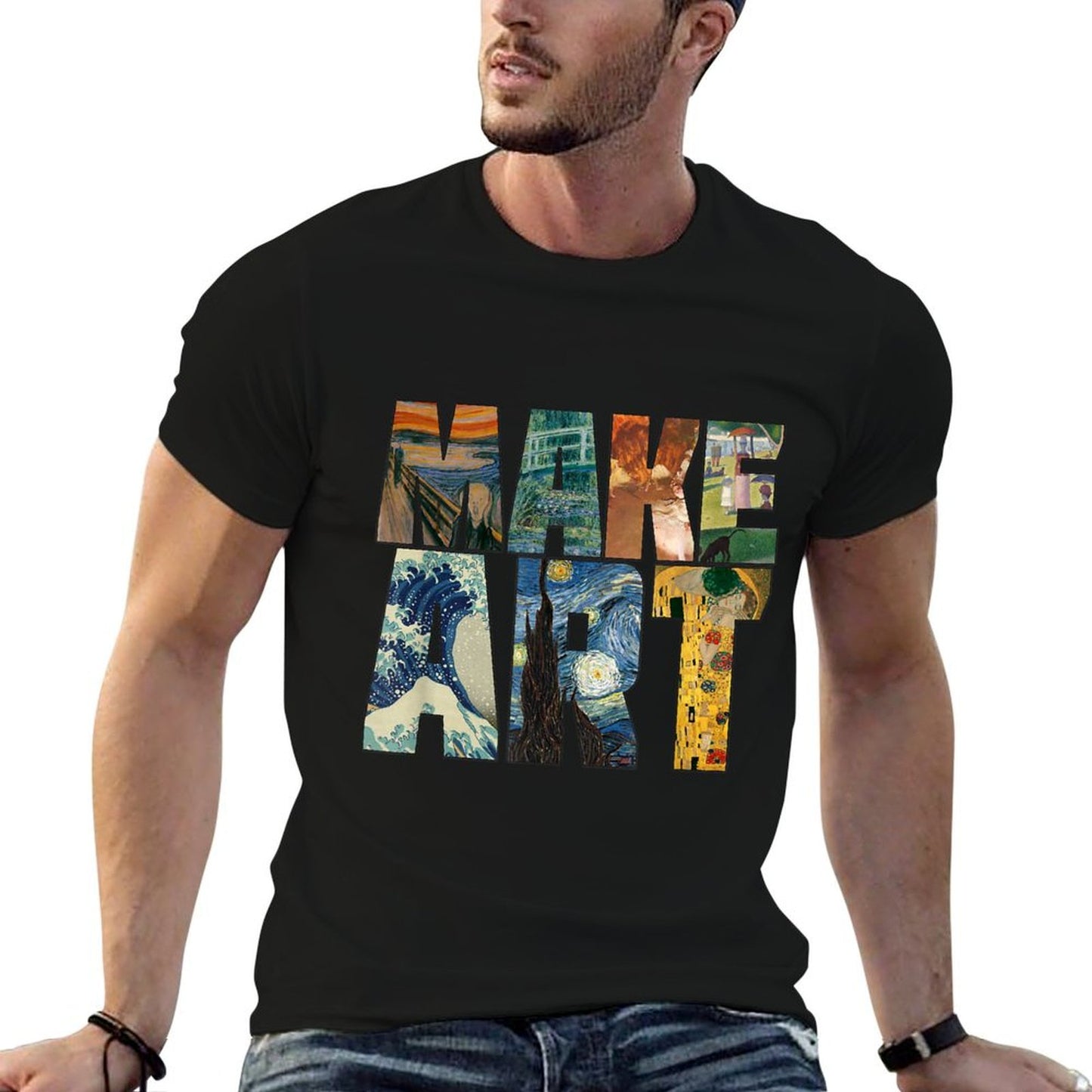 MAKE ART Funny Artist Artistic Humor Painting Cool T-shirt Durable T-Shirt