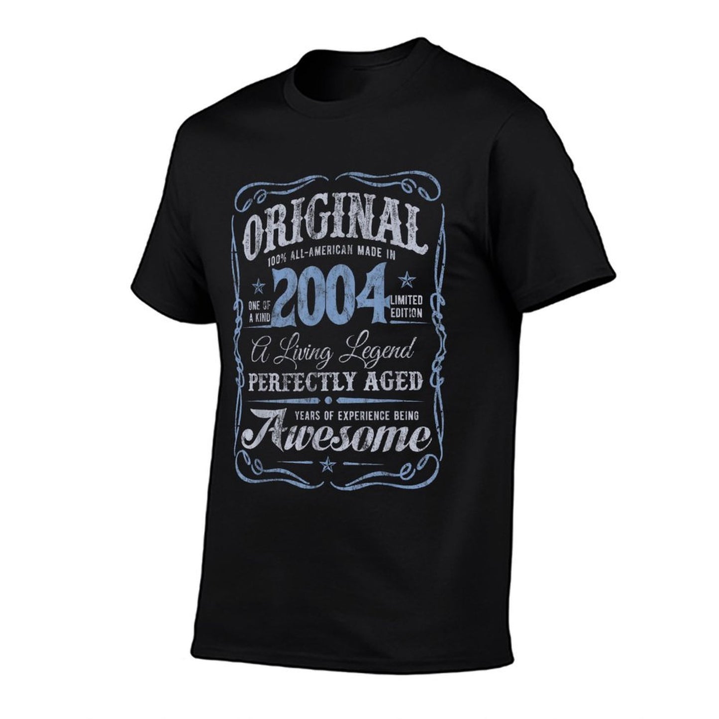 Vintage Born In 2004 Classic 21st Birthday Tagless Design T-Shirt