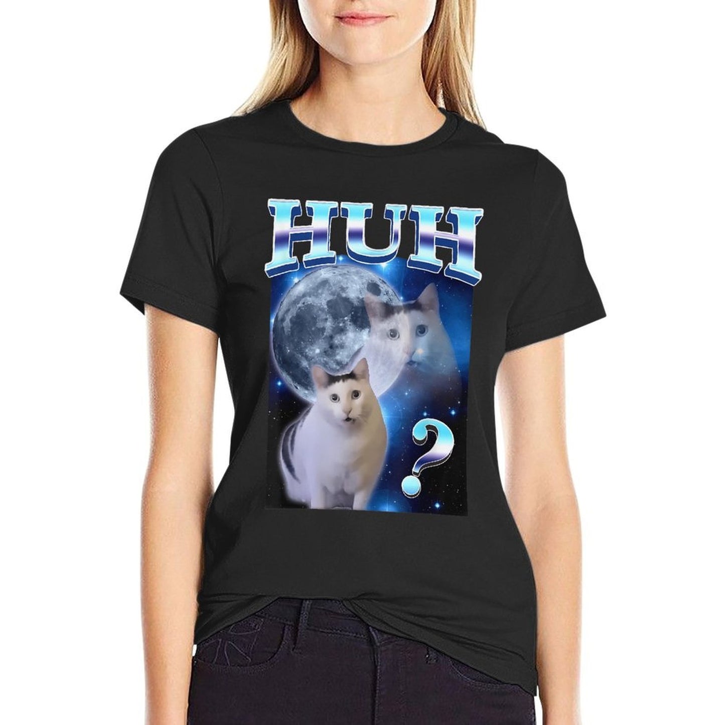 HUH Funny Dank Cat Meme Comfortable T-Shirt