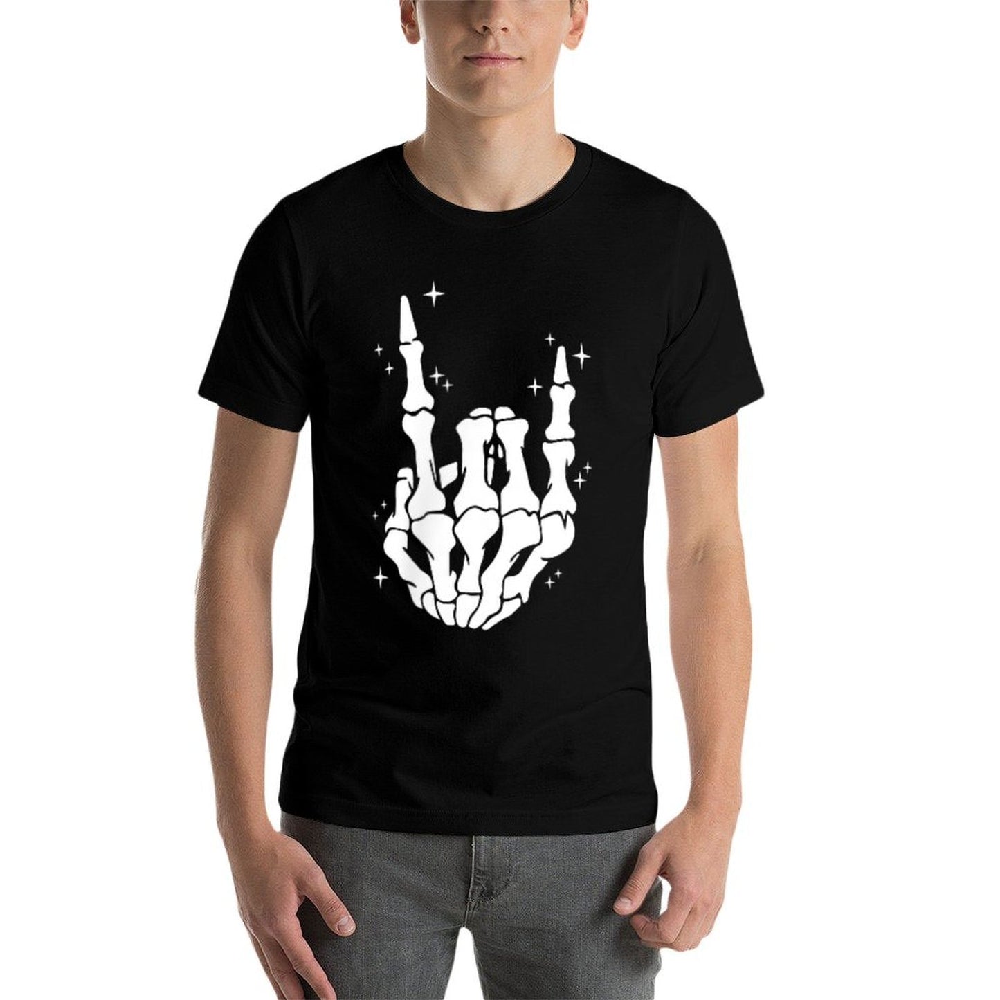 (2 Sided) Skeleton Just A Dad Who Always Came Back With Milk High-quality Stitching T-Shirt