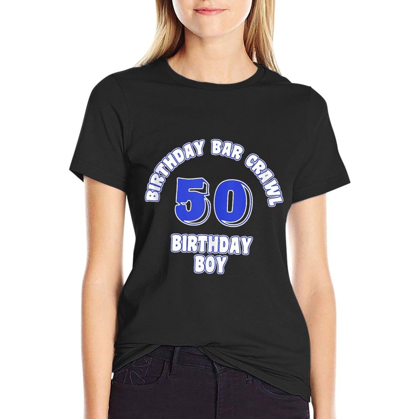 50th Birthday, Birthday Bar Crawl Gift, Birthday Squad Relaxed-fit T-Shirt