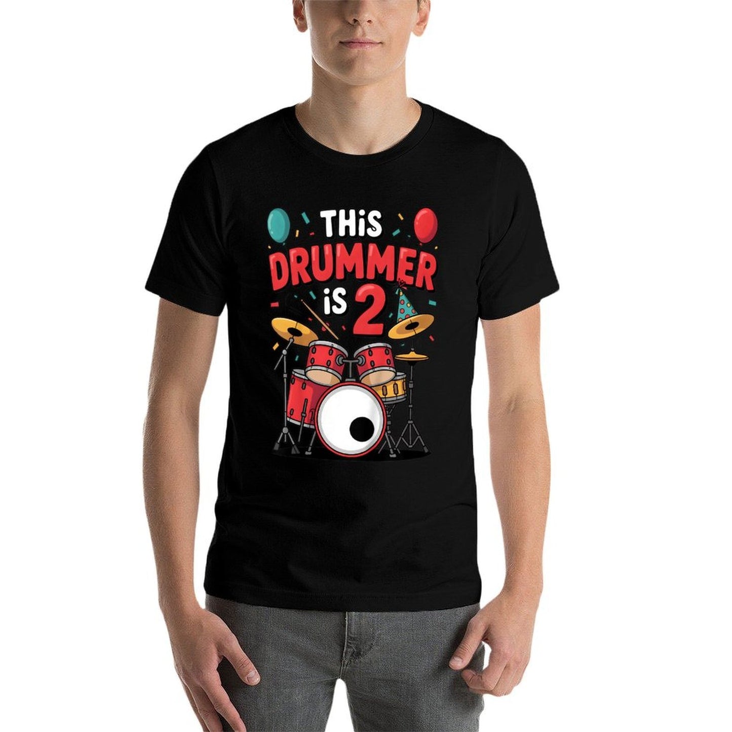 Kids Drummer 2nd Birthday 2 Year Old Kids Boys Second Bday Drum Affordable Price T-Shirt