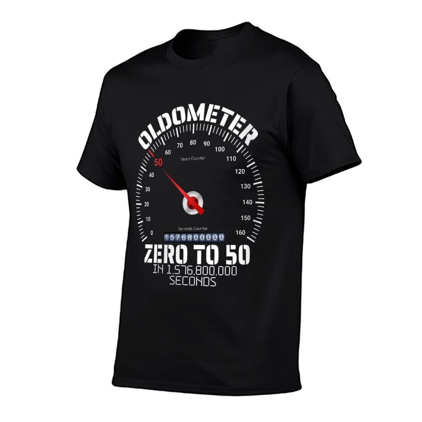 Womens 50th Birthday Oldometer Zero To 50 Years Funny 50th Birthday Vintage-inspired T-Shirt