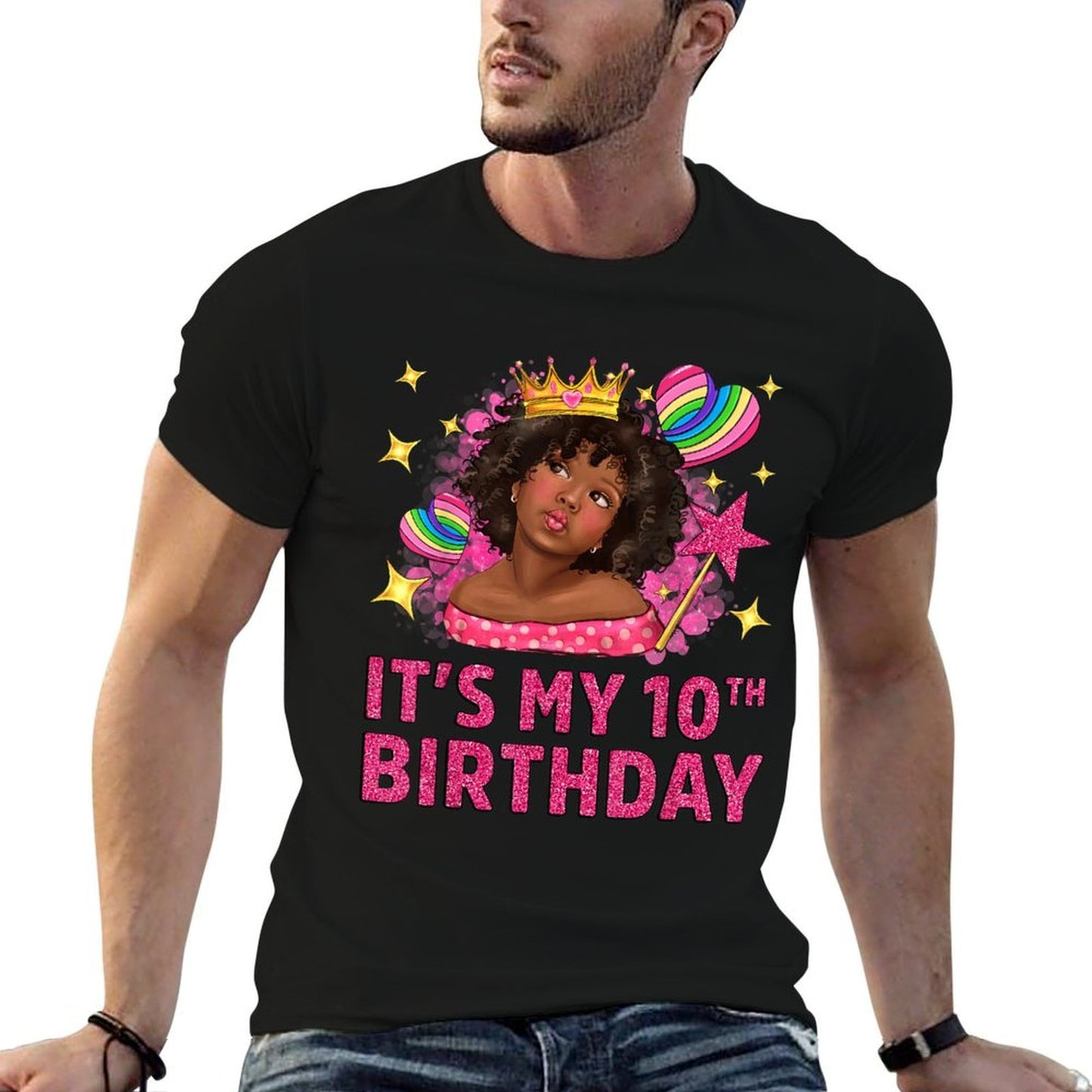 It's My 10th Birthday Black Girl African American Black Kids Breathable T-Shirt