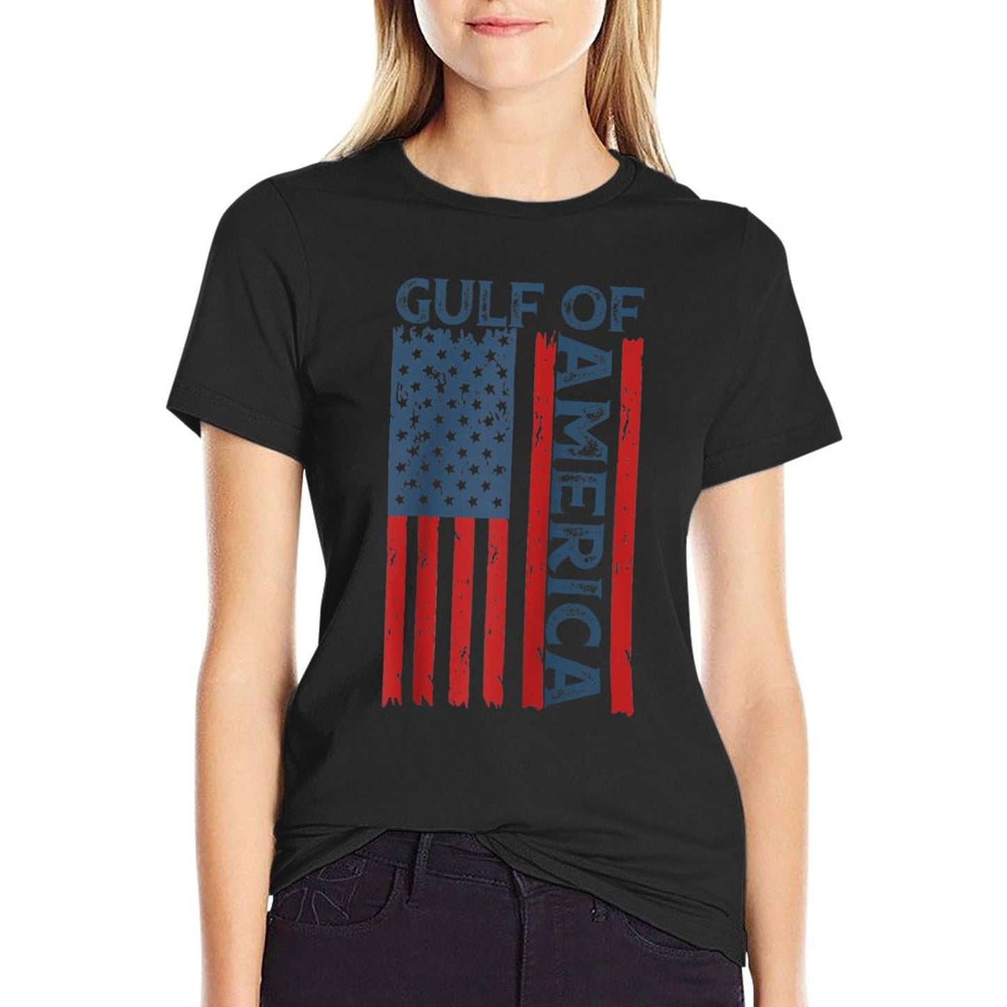 America's Gulf - Gulf Of USA America Funny USA American Flag Raglan Baseball Lightweight T-Shirt