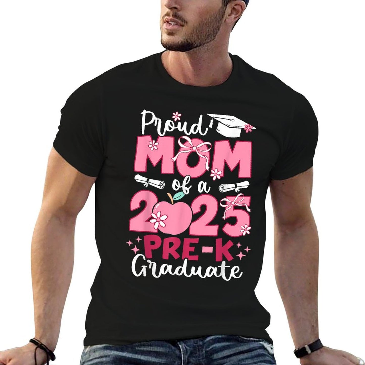 Proud Mom Of 2025 Pre-K Graduate Mothers Day Graduation Prek Soft T-Shirt
