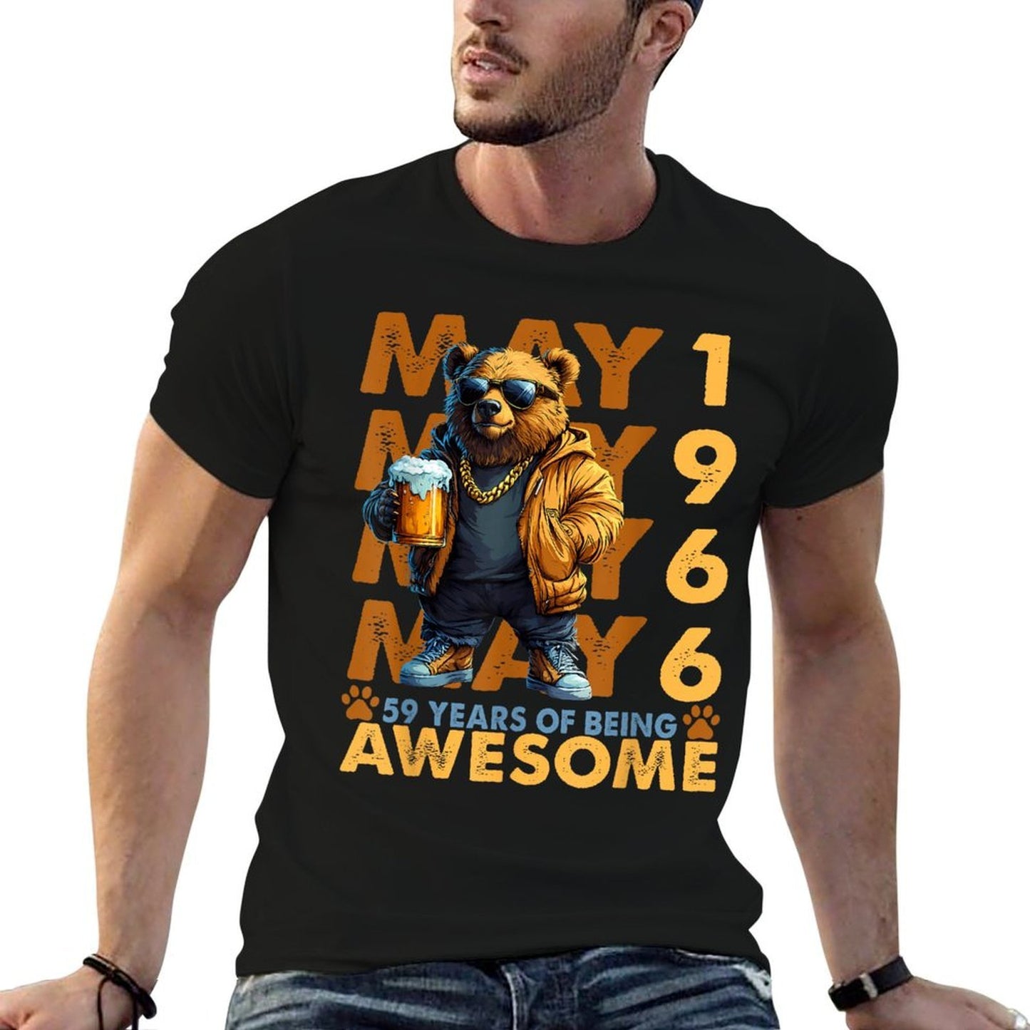59th Birthday Bear Legends May 1966 59 Years Old For Mens Eco-friendly Material T-Shirt