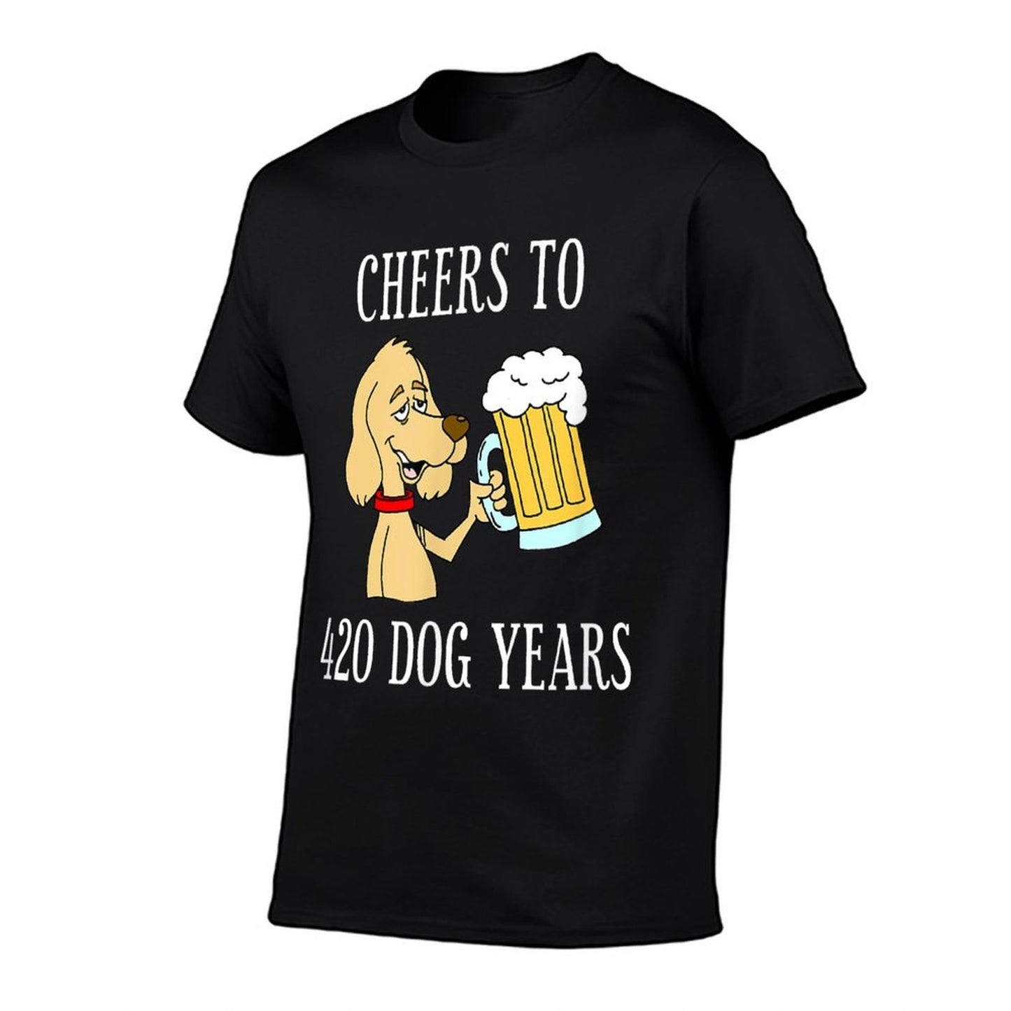 Cheers To 420 Dog Years Cartoon Beer Funny 60th Birthday Comfortable T-Shirt